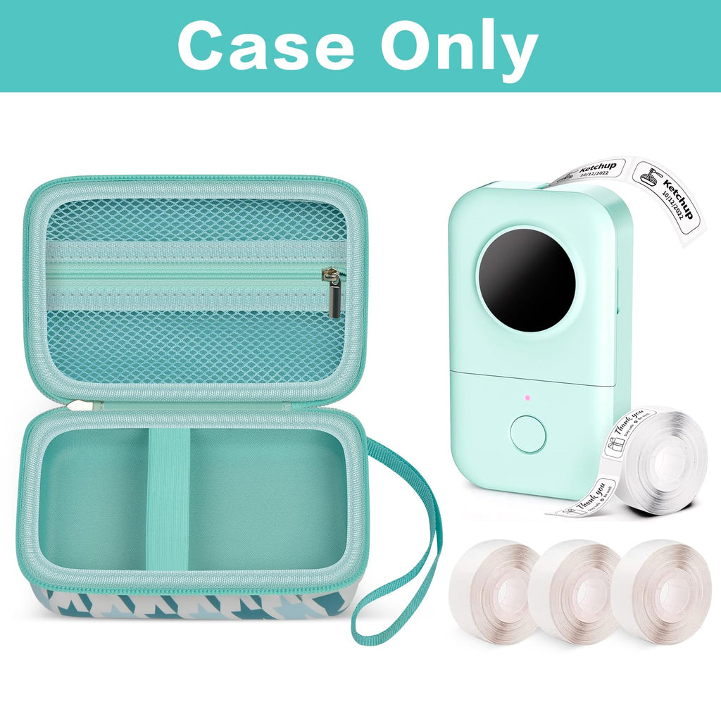 Label Maker Carrying Case Fits Phomemo, NIIMBOT and More– Protective EVA Bag with Mesh Pocket