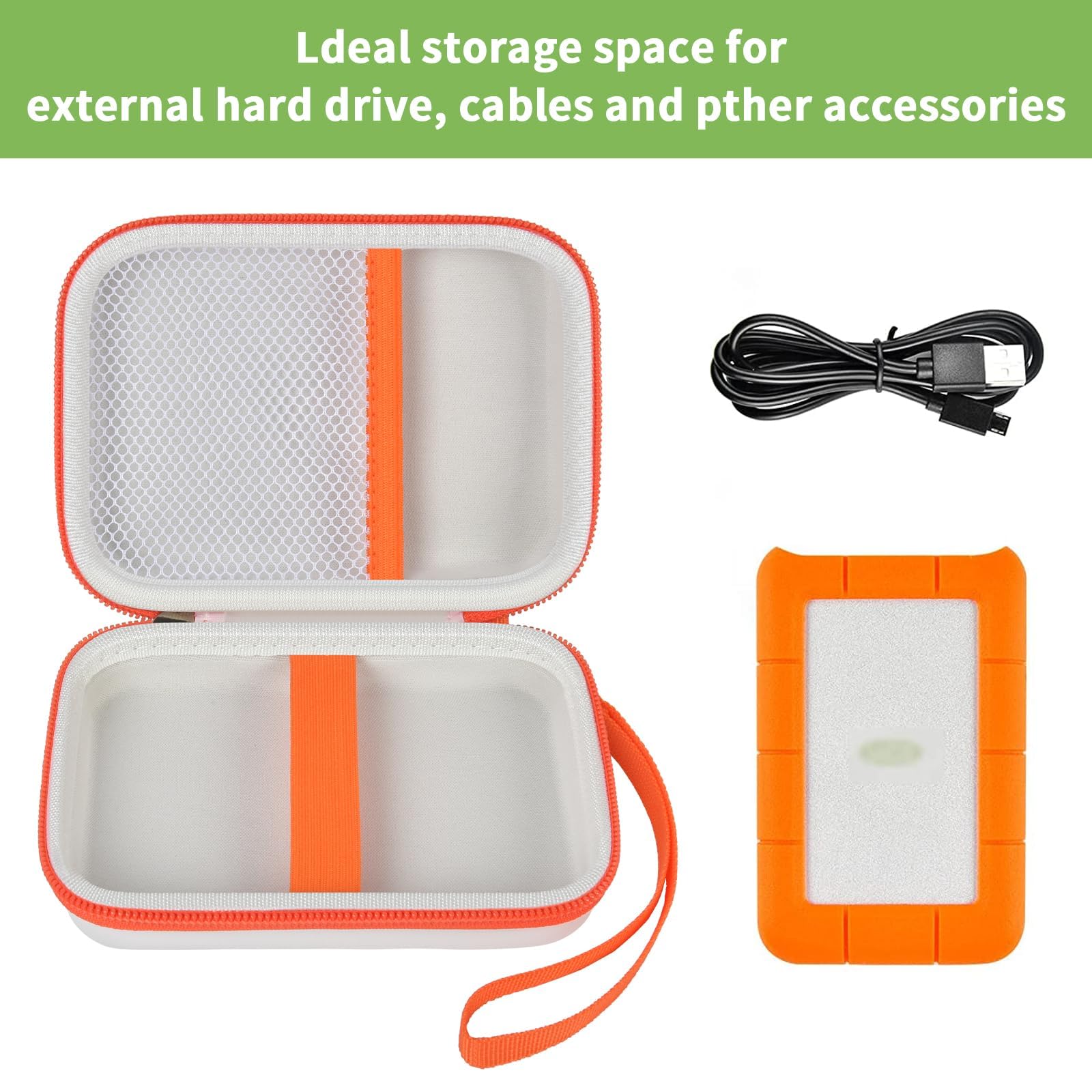Hard Travel Case for LaCie Rugged Mini External Hard Drive – Portable Storage for HDD and Accessories