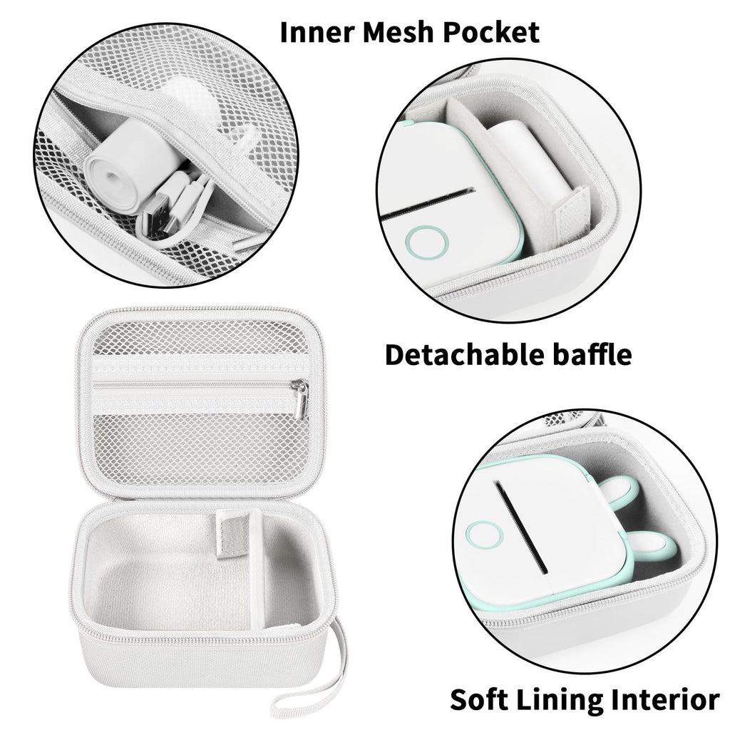 Label Maker Case for Memoking T02 and Phomemo M02 Mini Printer Storage