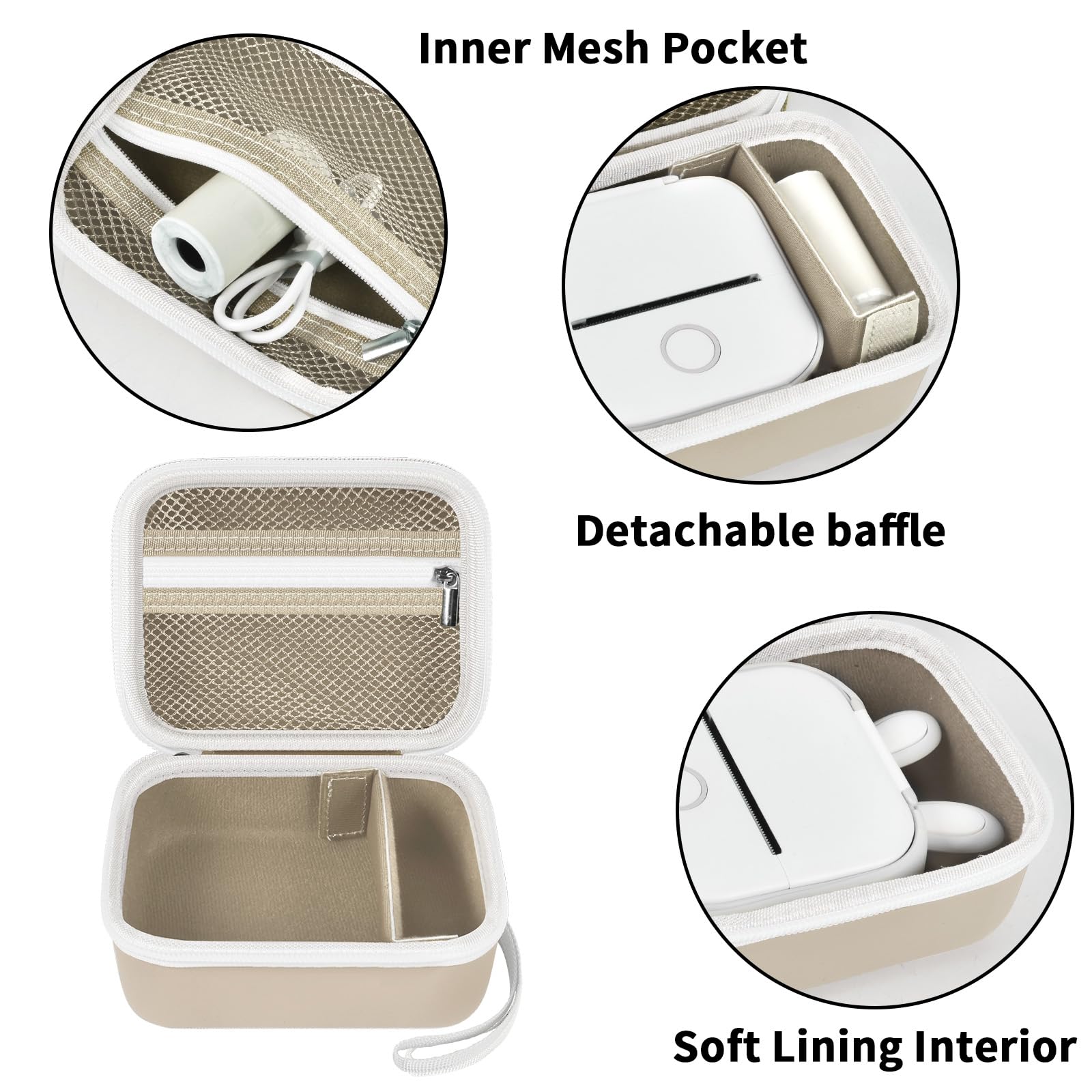 Label Maker Case for Memoking T02 and Phomemo M02 Mini Printer Storage