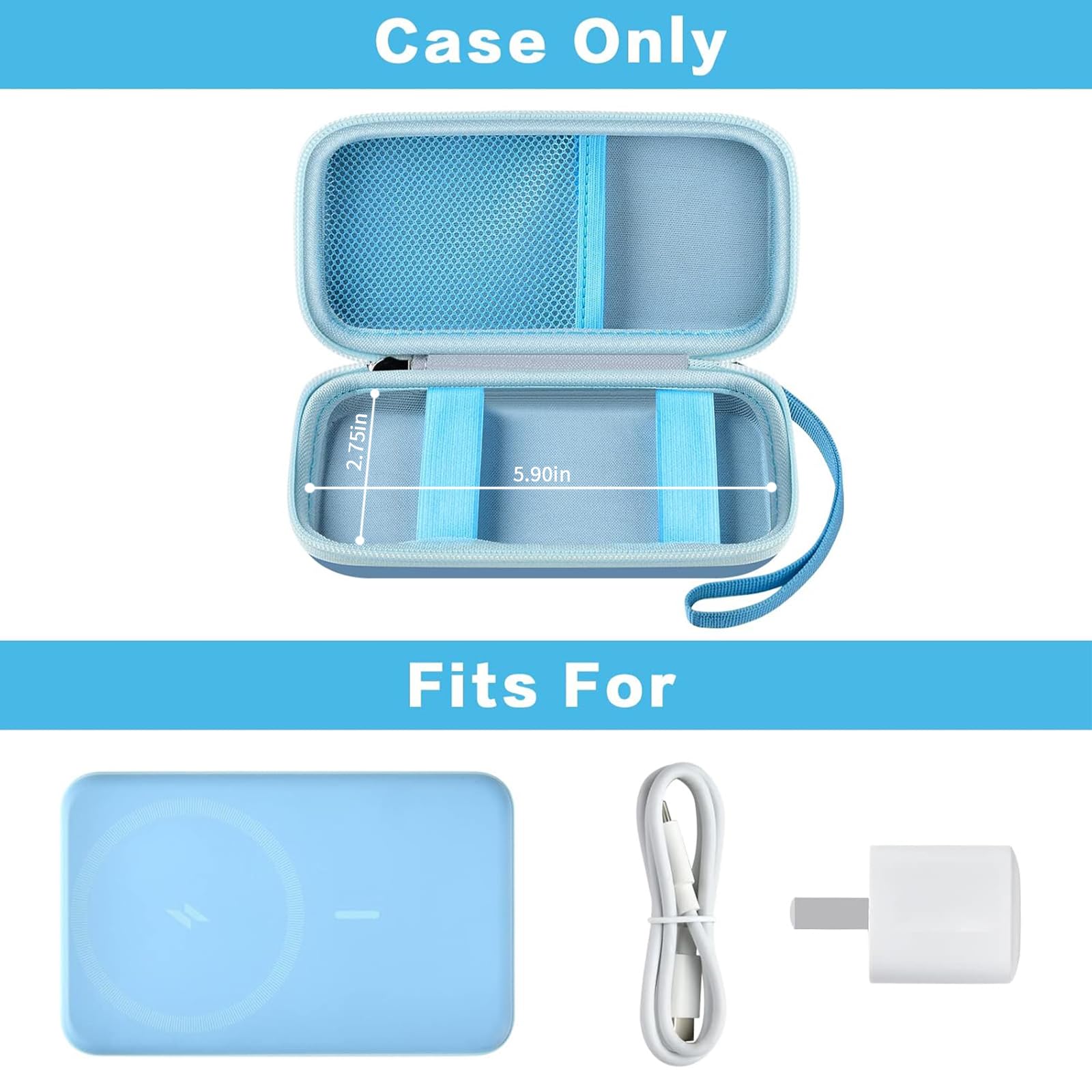 MagSafe Power Bank Carrying Case for Anker 633/622/621/321 Magnetic Battery – Shockproof Travel Storage Organizer