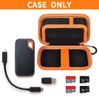 Portable SSD Case for SanDisk Extreme And Extreme PRO, Hard Shell Travel Storage  with SD Card Holder