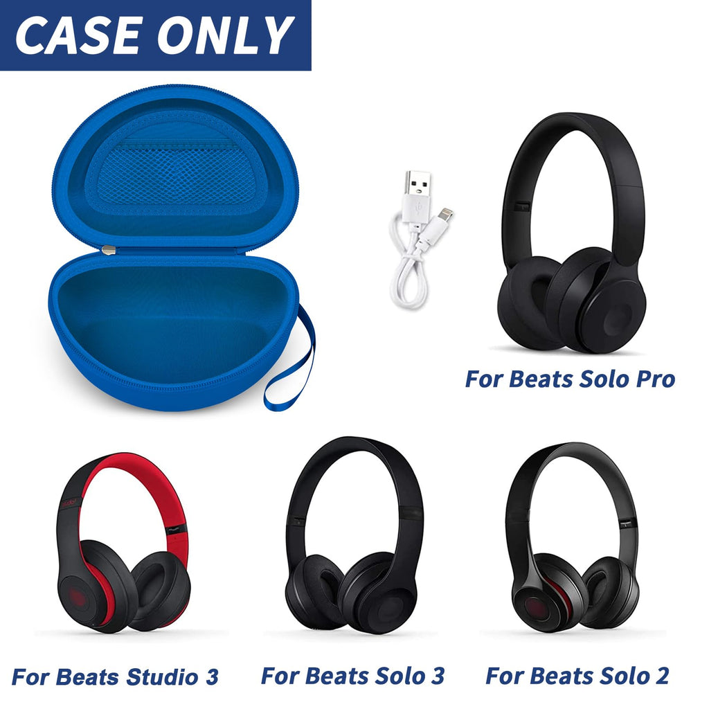 Shockproof Foldable Headphone Travel Case with Mesh Pocket – Compatible with Solo and Studio