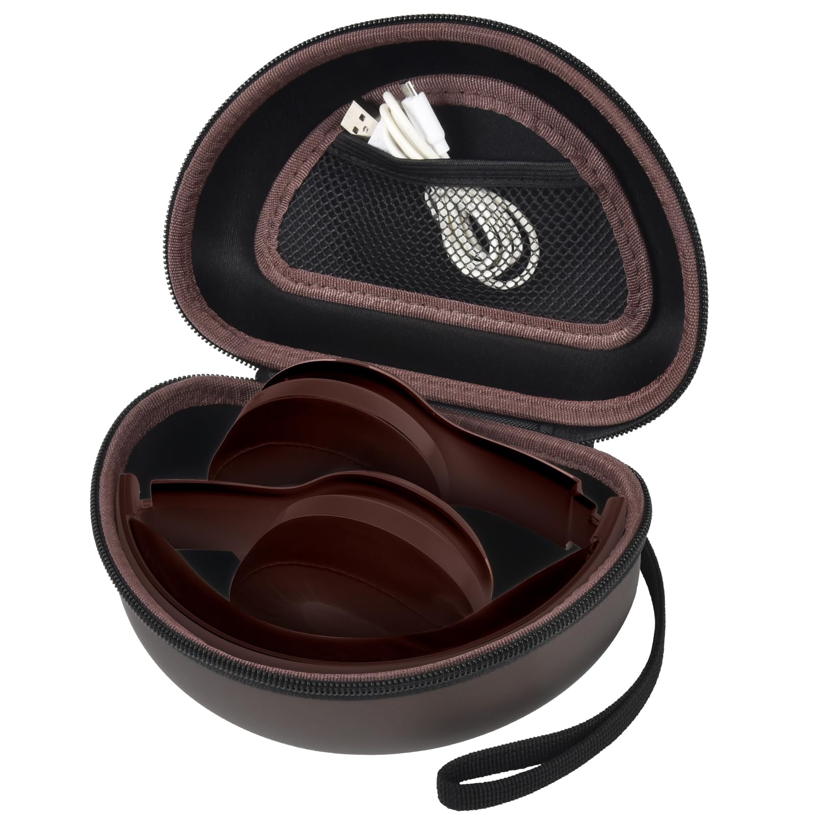 Shockproof Foldable Headphone Travel Case with Mesh Pocket – Compatible with Solo and Studio