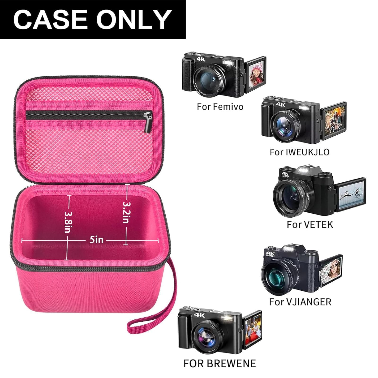 Vlogging Camera Case for 4K Digital Cameras–Portable Storage for Lens and Accessories