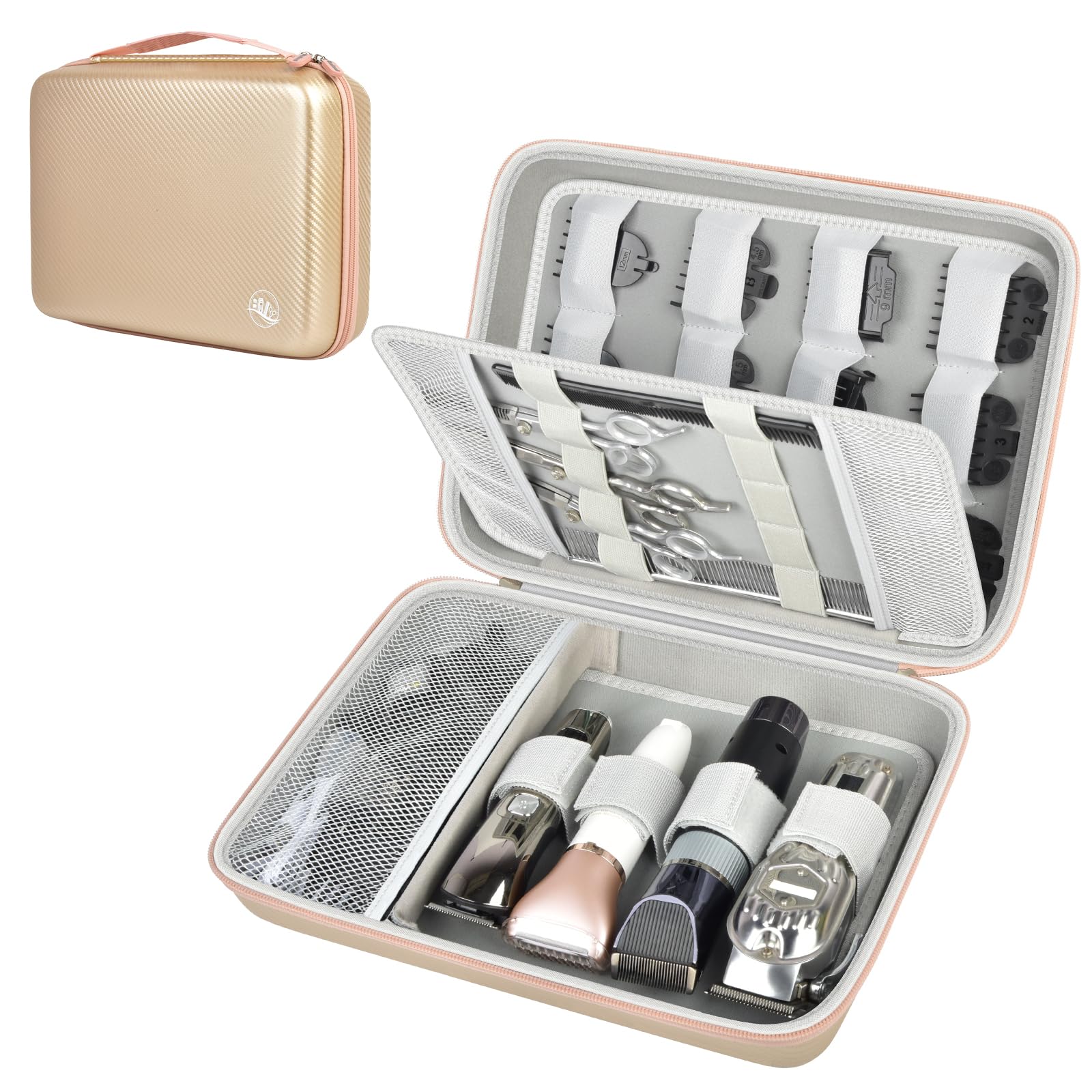 Professional Hair Clipper Travel Case – Portable Barber Organizer for Clippers, Guards and Grooming Tools