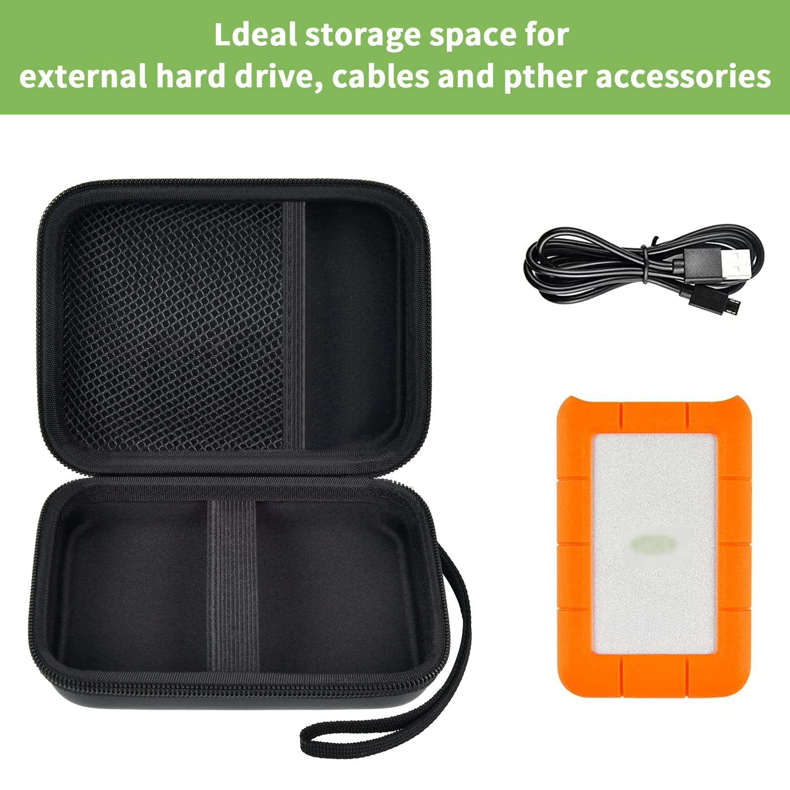 Hard Travel Case for LaCie Rugged Mini External Hard Drive – Portable Storage for HDD and Accessories