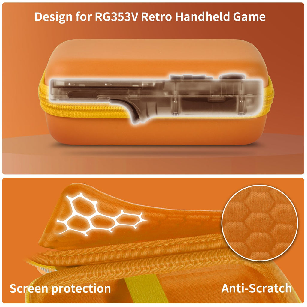 Retro Handheld Console Carrying Case for R36S / RG353V / RG353VS – Shockproof Travel Storage Bag