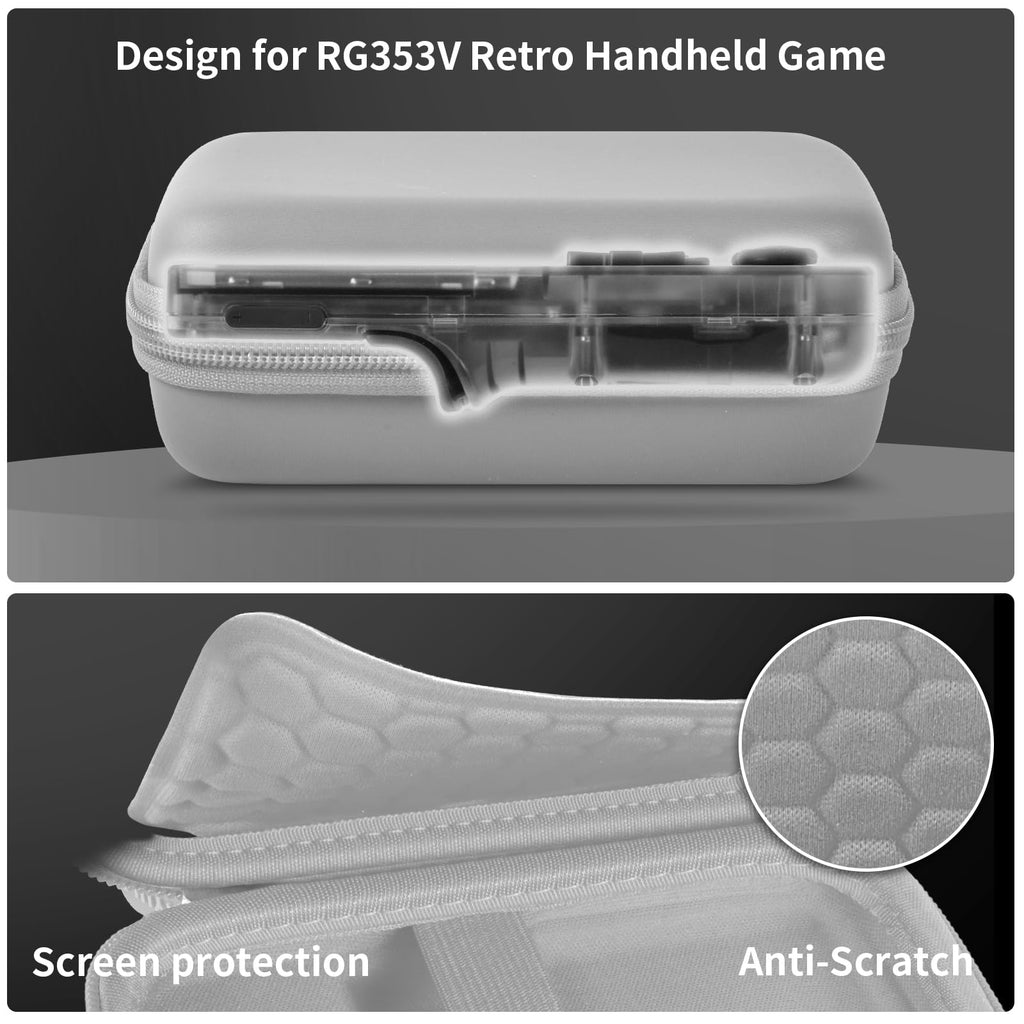 Retro Handheld Console Carrying Case for R36S / RG353V / RG353VS – Shockproof Travel Storage Bag