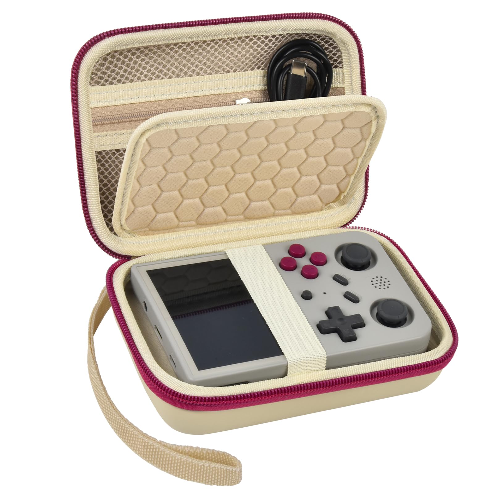 Retro Handheld Console Carrying Case for R36S / RG353V / RG353VS – Shockproof Travel Storage Bag