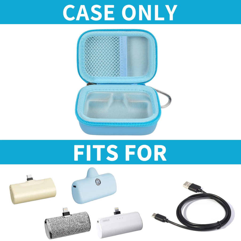 Portable Charger Case for Mini Power Bank, Hard Shell Travel Storage Bag with Cable Pocket