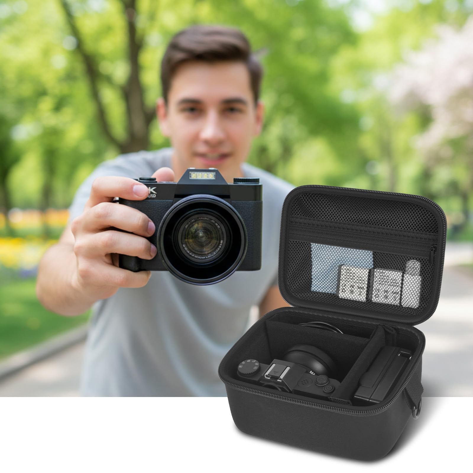 Vlogging Camera Case for 4K Digital Cameras–Portable Storage for Lens and Accessories