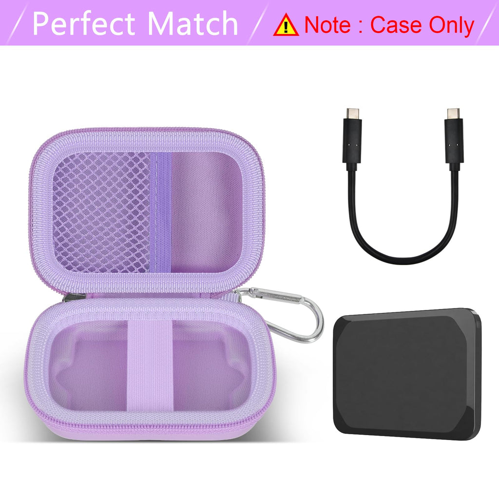 Hard Carrying Case for Crucial X10/X9 Pro Portable SSD–Shockproof External SSD Storage Bag with Mesh Pocket