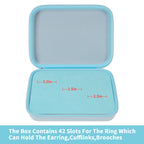 Ring Organizer Case with 42 Slots–Jewelry Display Box for Rings, Earrings and Cufflinks