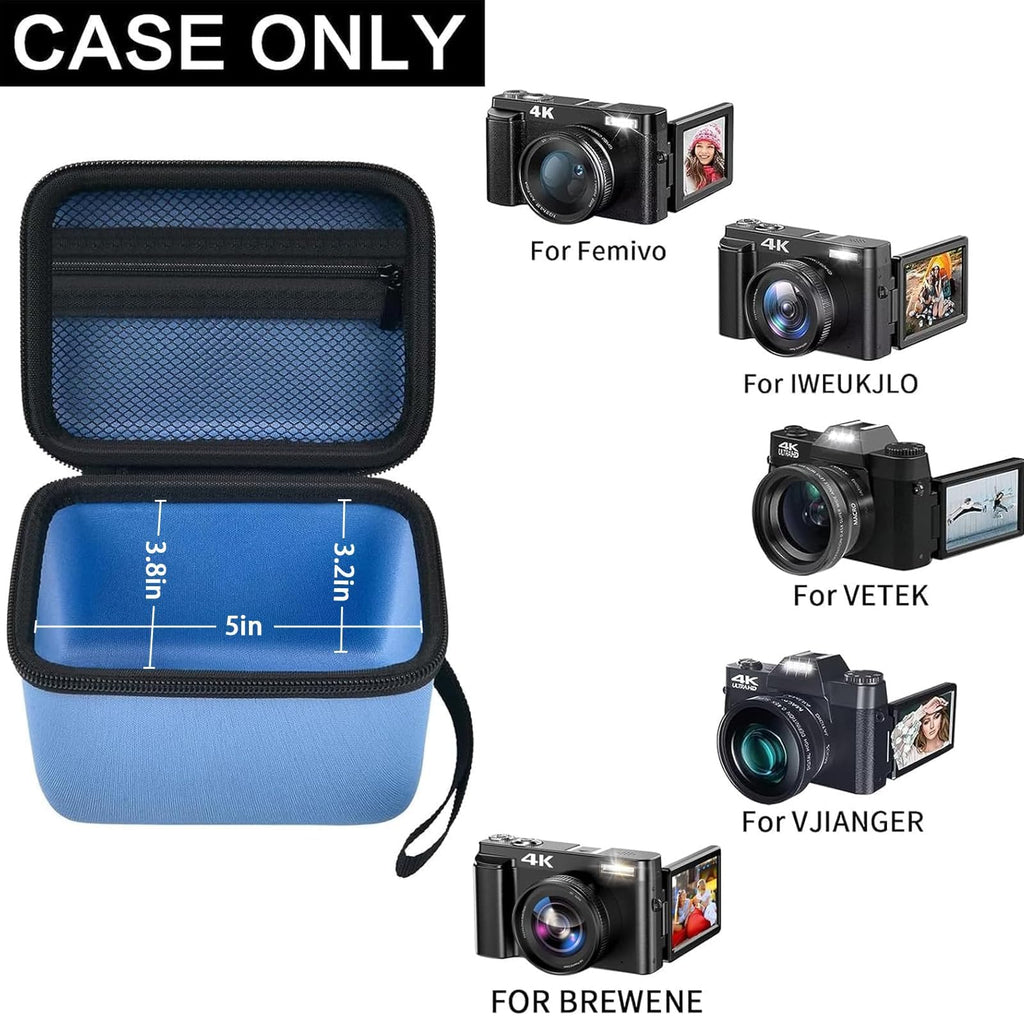Vlogging Camera Case for 4K Digital Cameras–Portable Storage for Lens and Accessories