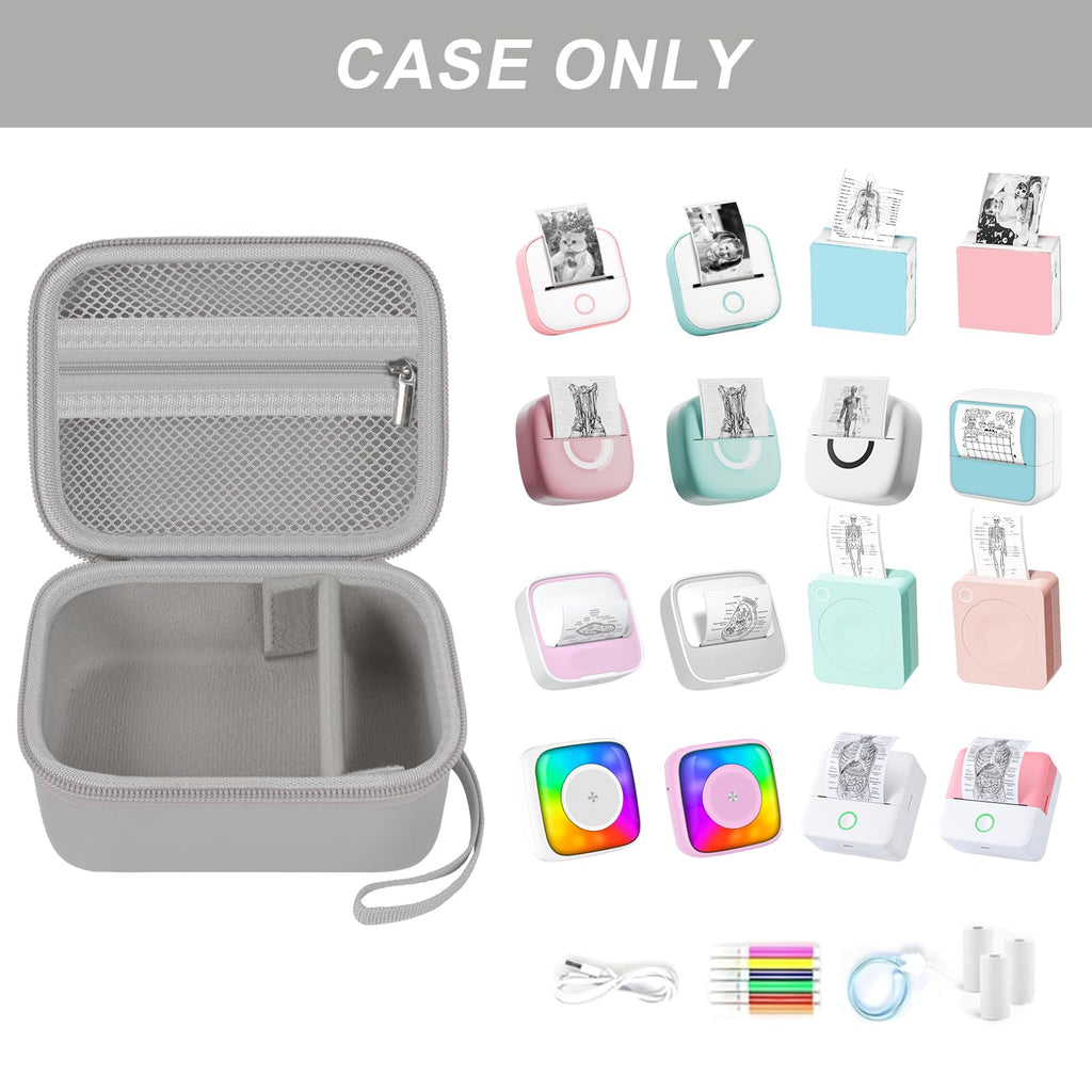Label Maker Case for Memoking T02 and Phomemo M02 Mini Printer Storage