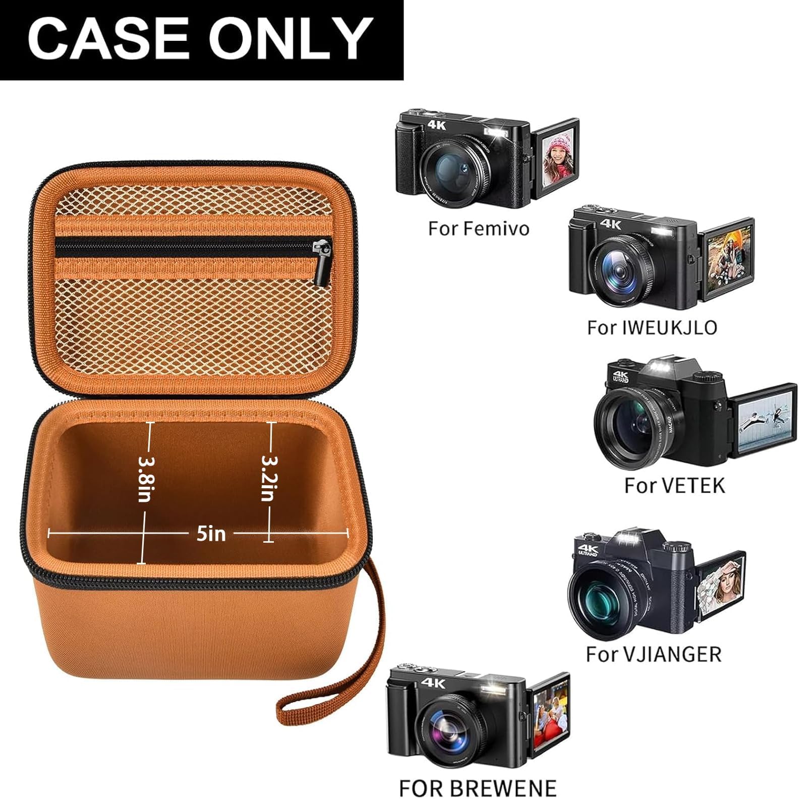 Vlogging Camera Case for 4K Digital Cameras–Portable Storage for Lens and Accessories