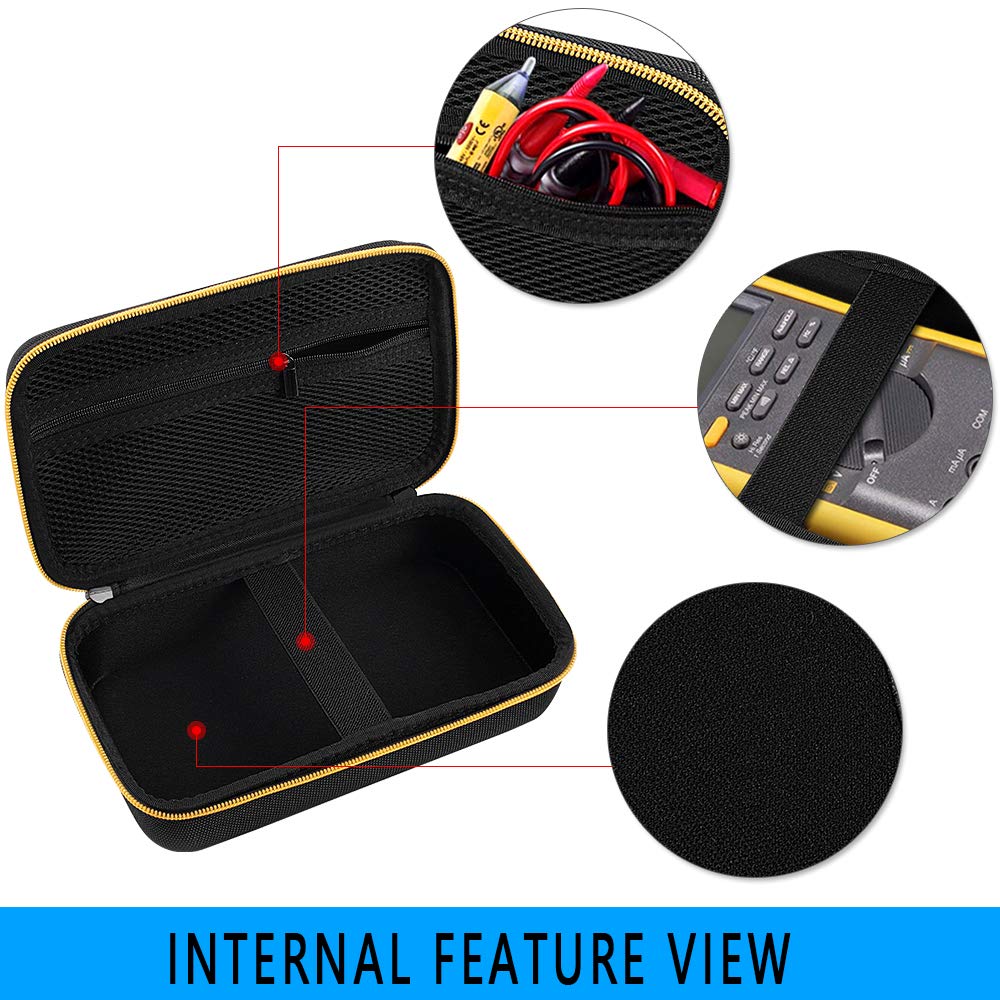 Hard Carrying Case for Fluke Digital Multimeter – Protective Travel Organizer for Meter and Test Leads