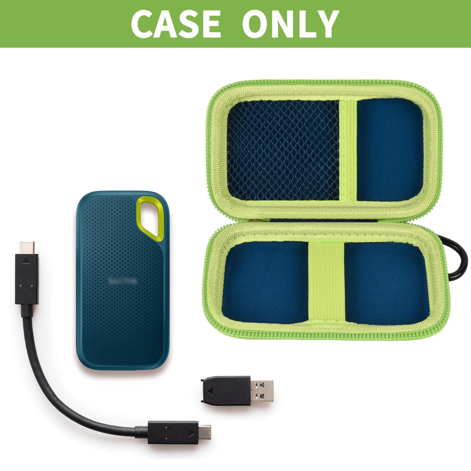 Portable SSD Case for SanDisk Extreme And Extreme PRO, Hard Shell Travel Storage  with SD Card Holder
