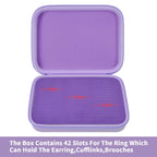 Ring Organizer Case with 42 Slots–Jewelry Display Box for Rings, Earrings and Cufflinks