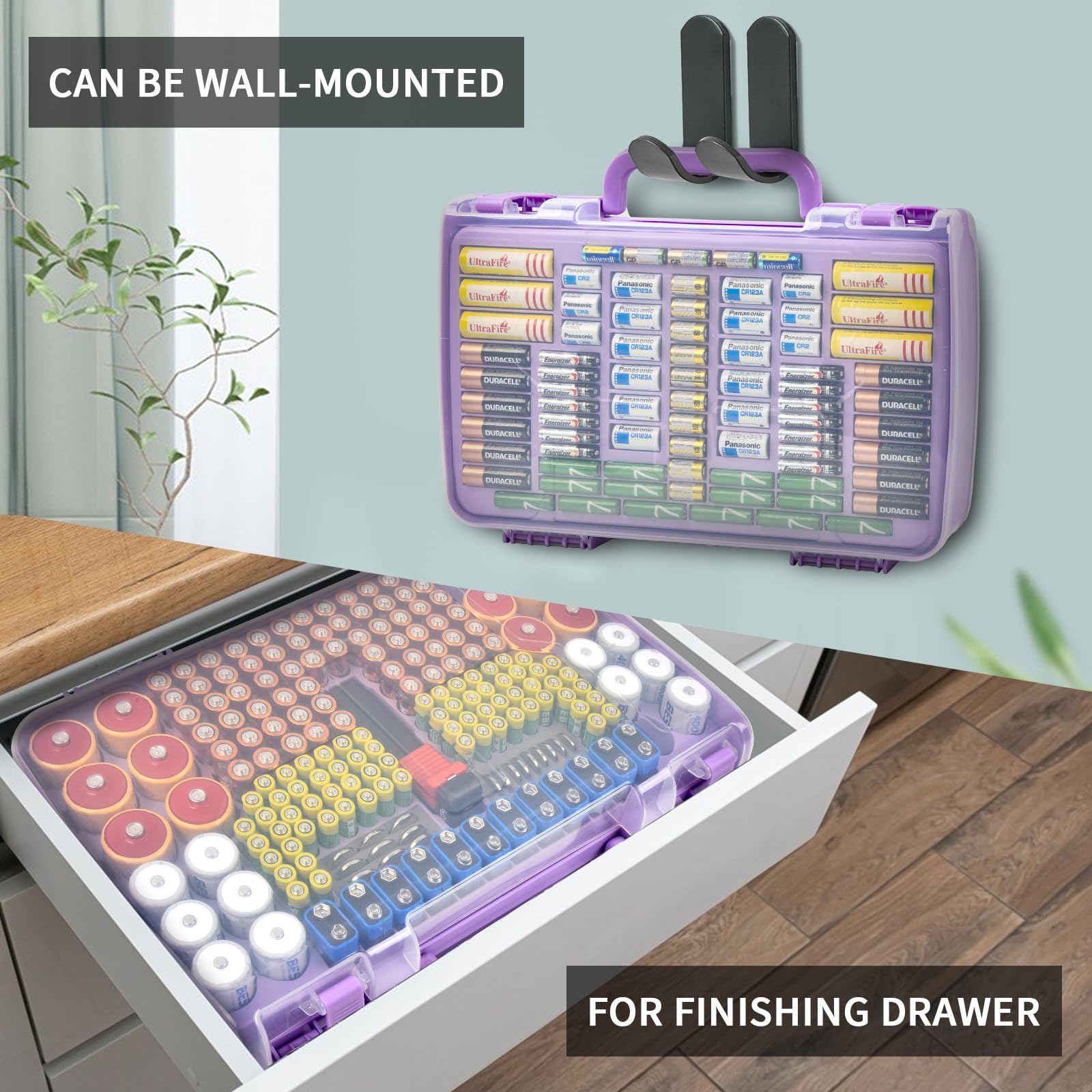 269 Slot Battery Organizer Case with Tester – Heavy Duty Storage Box for AA, AAA, 9V and More