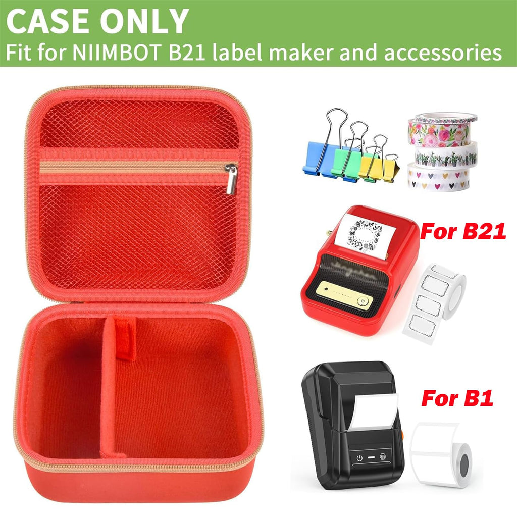 Travel Case for NIIMBOT B21 / B21 Pro / B1 Label Maker – Portable Storage Organizer for Labels and Accessories