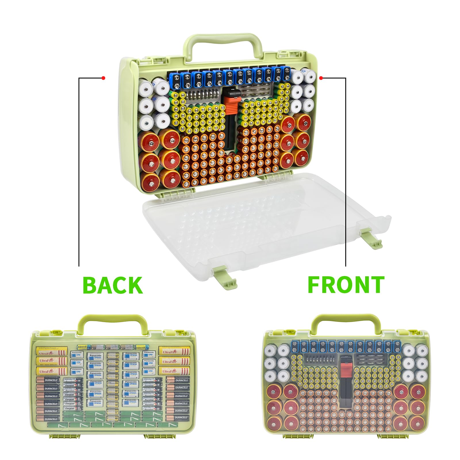 269 Slot Battery Organizer Case with Tester – Heavy Duty Storage Box for AA, AAA, 9V and More