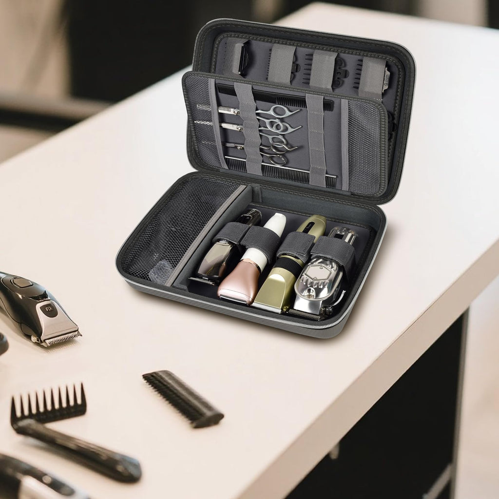 Professional Hair Clipper Travel Case – Portable Barber Organizer for Clippers, Guards and Grooming Tools