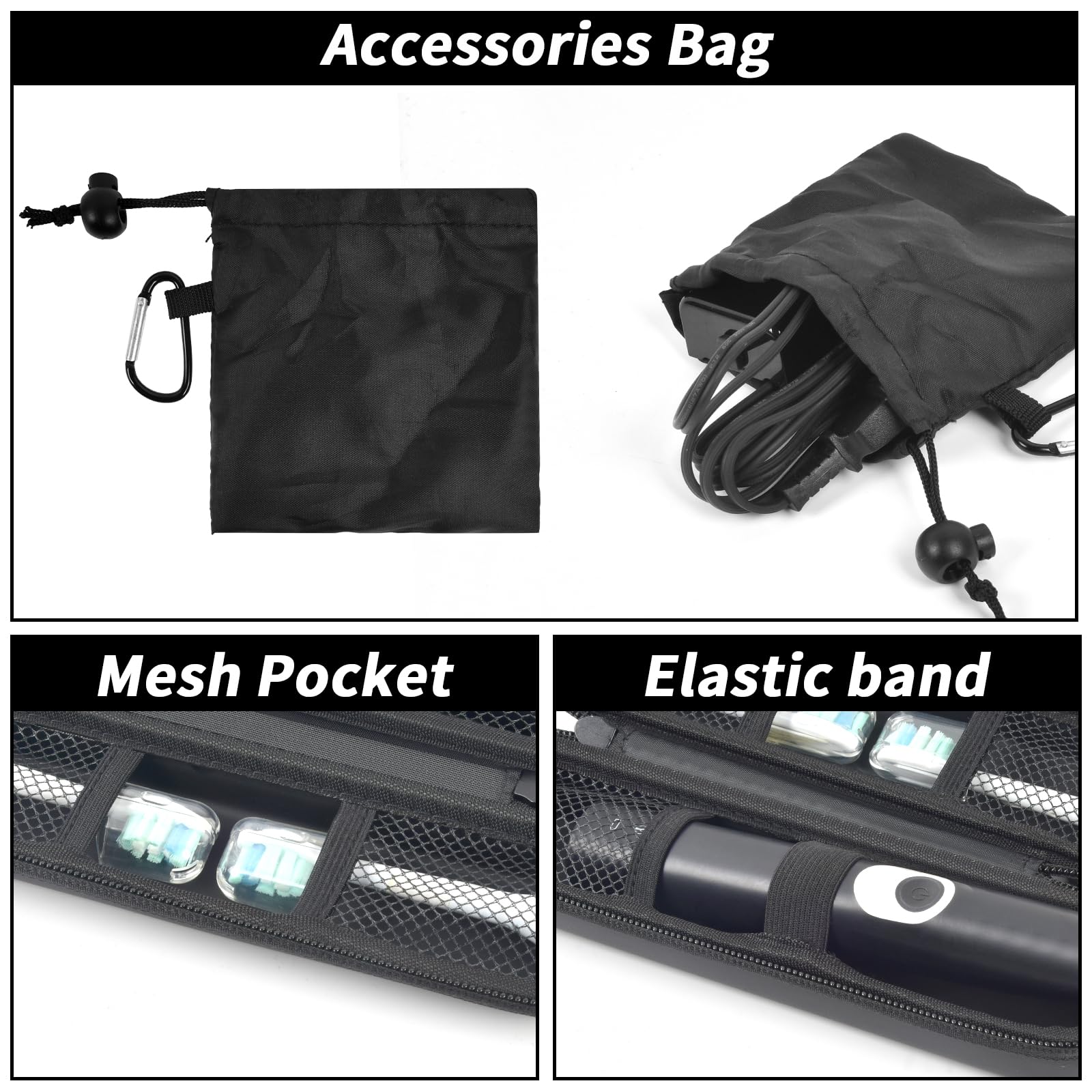 Electric Toothbrush Travel Case for Oral-B and Philips Sonicare - Waterproof Holder Bag