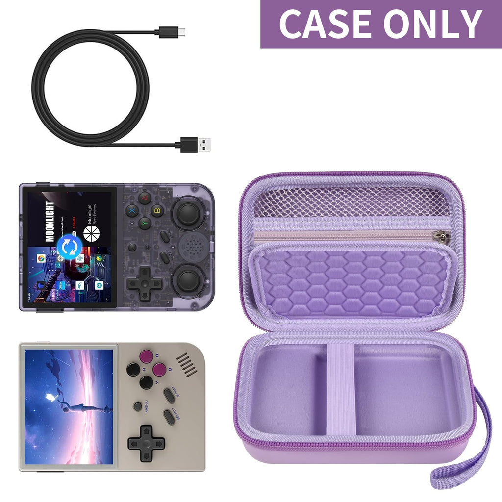 Retro Handheld Console Carrying Case for R36S / RG353V / RG353VS – Shockproof Travel Storage Bag