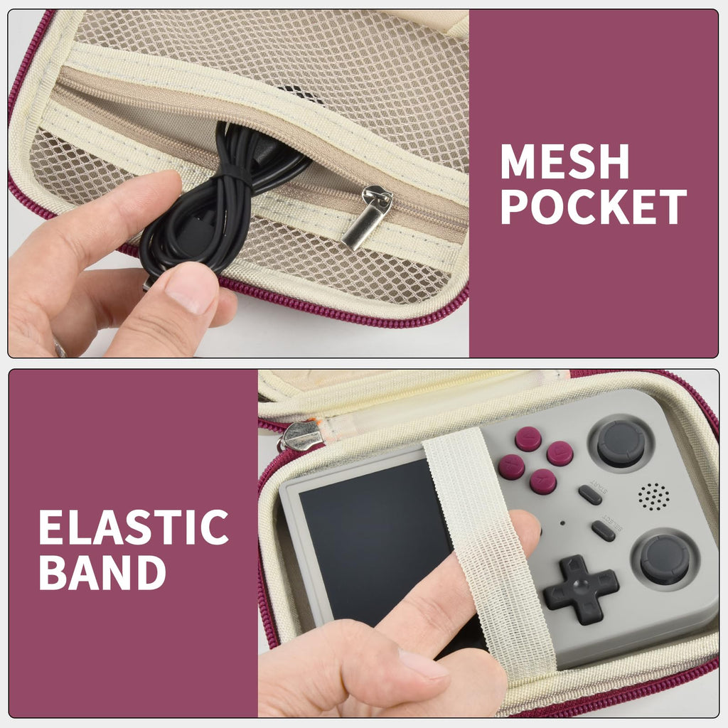 Retro Handheld Console Carrying Case for R36S / RG353V / RG353VS – Shockproof Travel Storage Bag