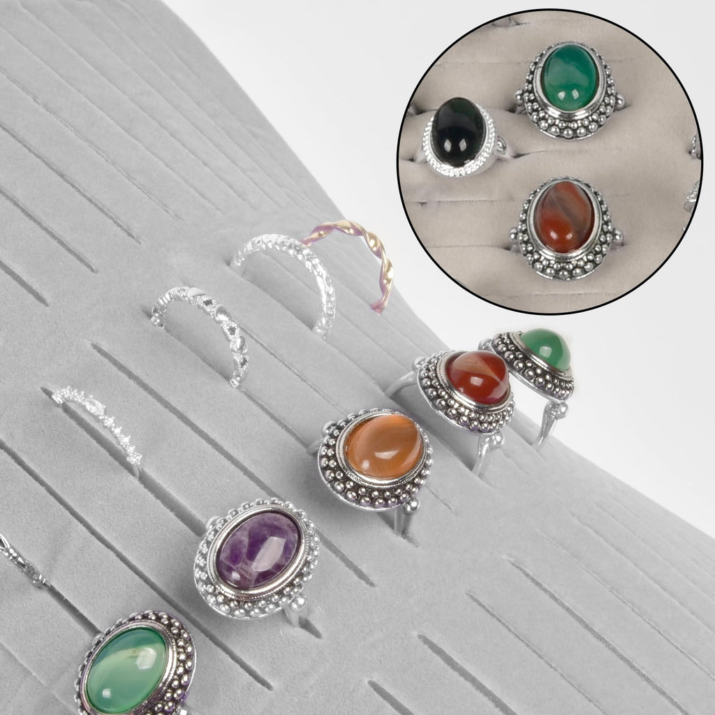 Ring Organizer Case with 42 Slots–Jewelry Display Box for Rings, Earrings and Cufflinks