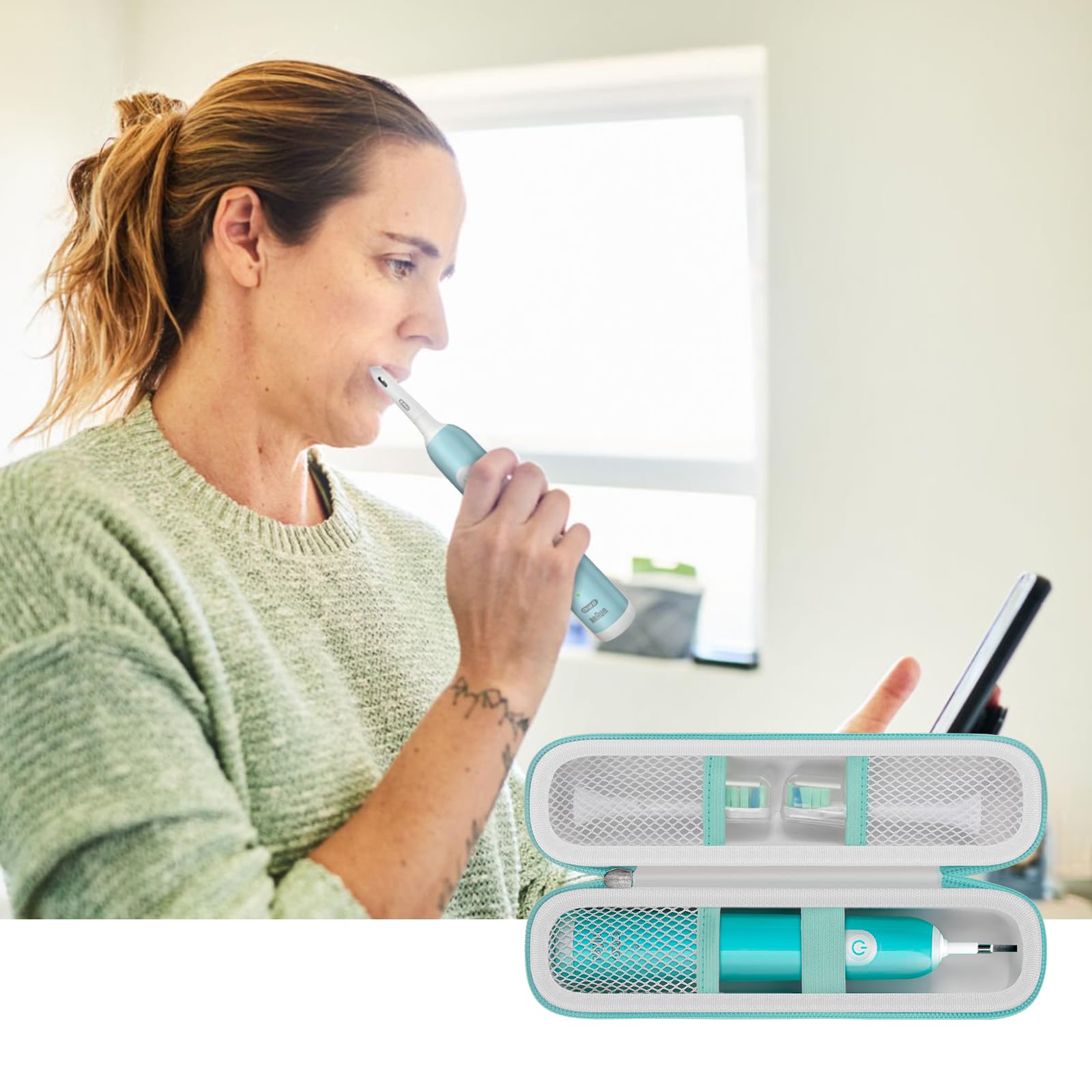 Electric Toothbrush Travel Case for Oral-B and Philips Sonicare - Waterproof Holder Bag