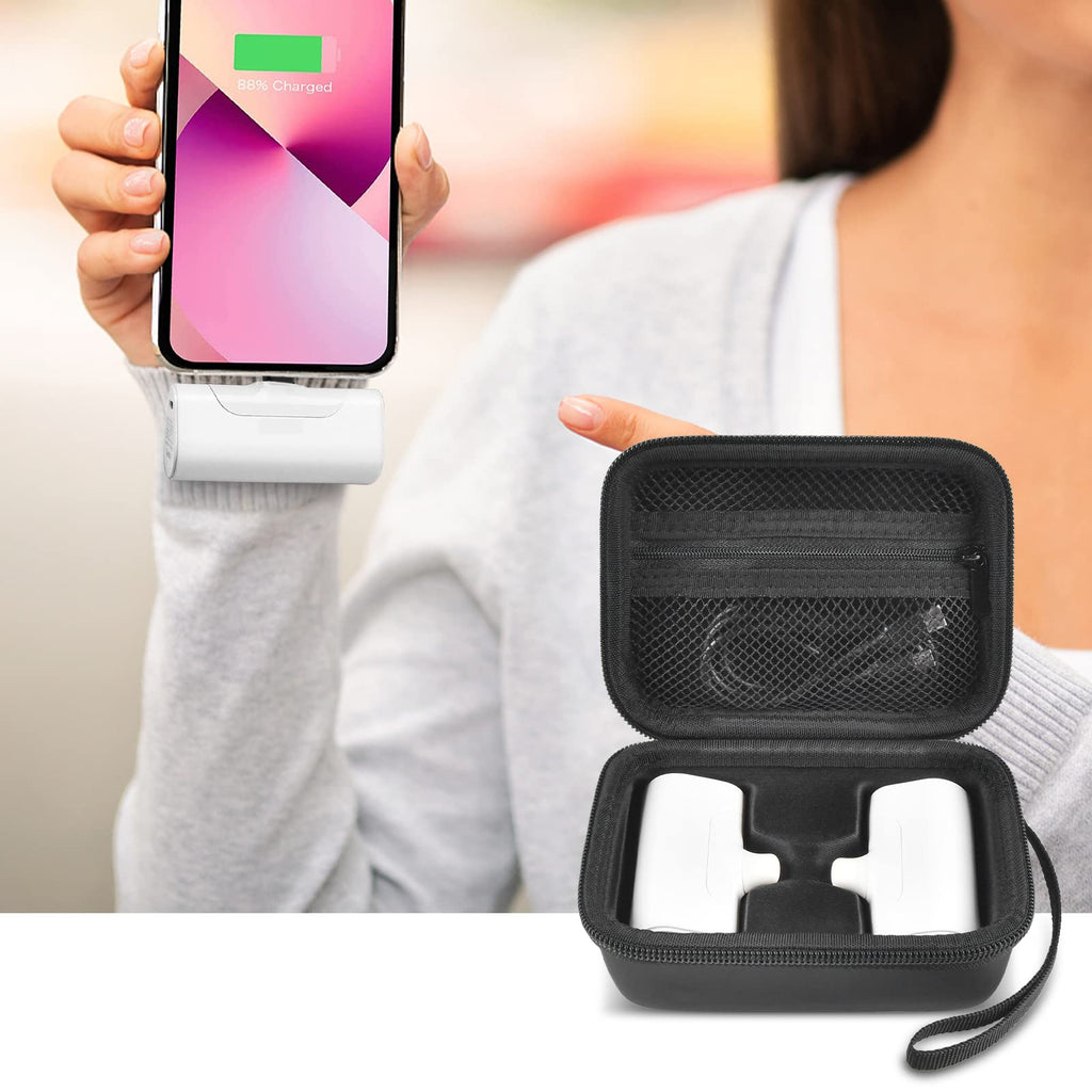 Portable Charger Case for Mini Power Bank, Hard Shell Travel Storage Bag with Cable Pocket