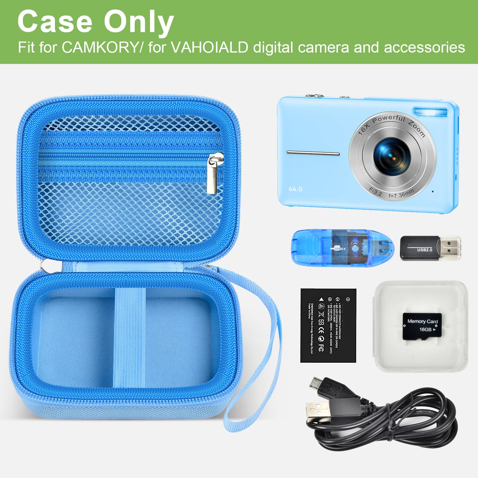 Digital Camera Case For VAHOIALD, Kodak and More | Protective Bag with SD Card Holder