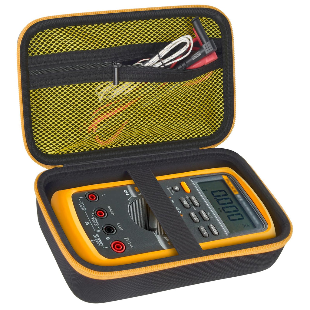 Hard Carrying Case for Fluke Digital Multimeter – Protective Travel Organizer for Meter and Test Leads
