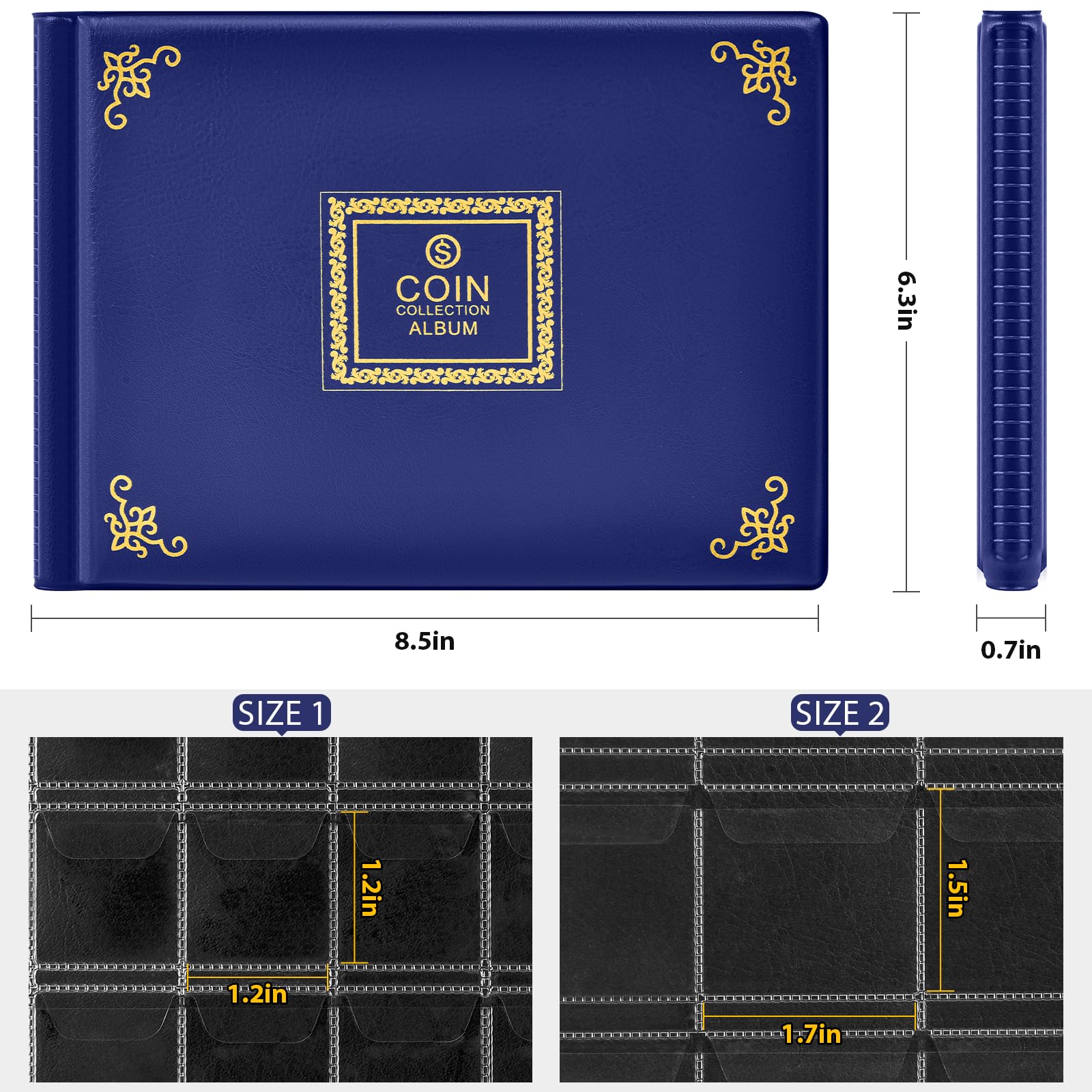 300 Pocket Coin Collection Album – Protective Coin Storage Book for Collectors