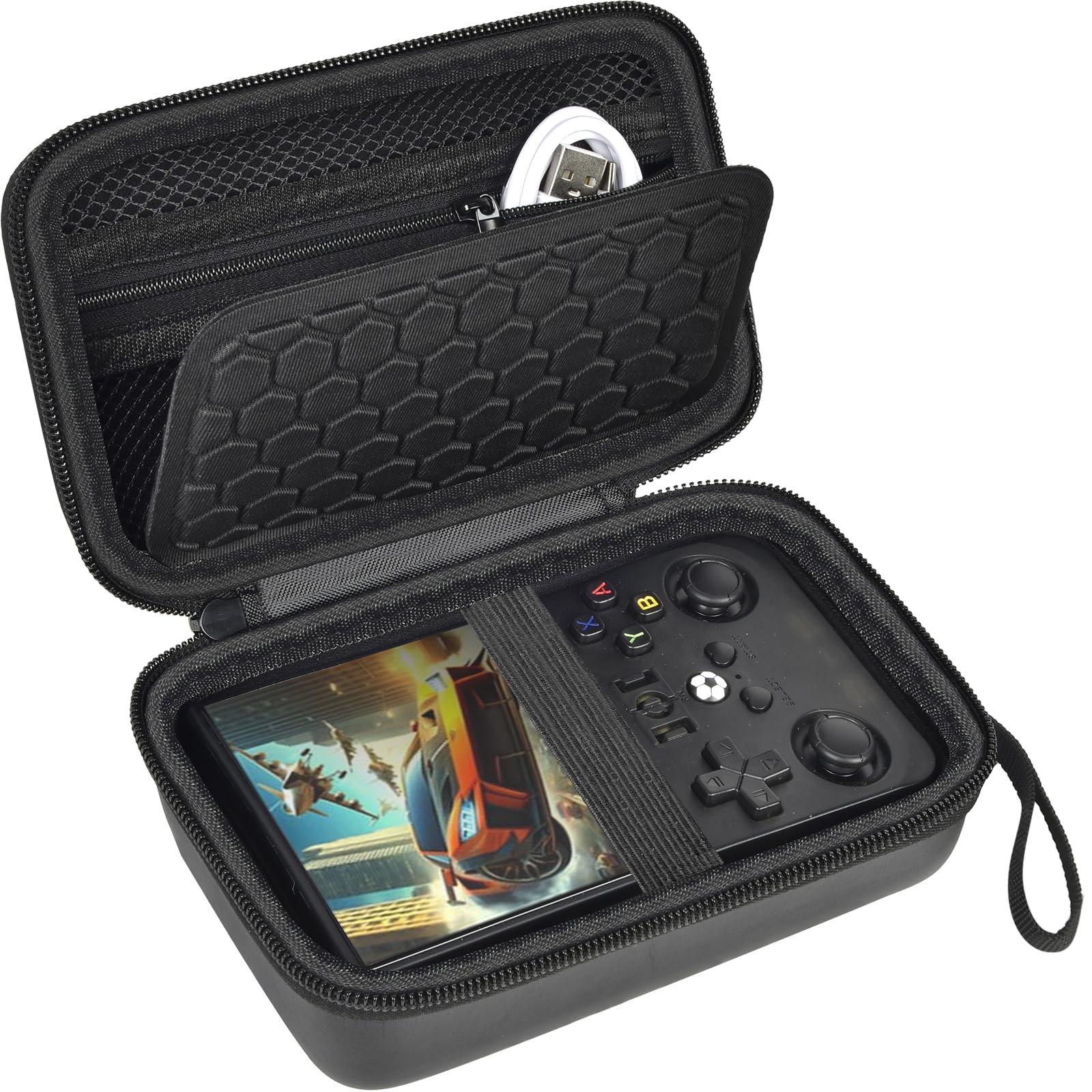 Retro Handheld Console Carrying Case for R36S / RG353V / RG353VS – Shockproof Travel Storage Bag