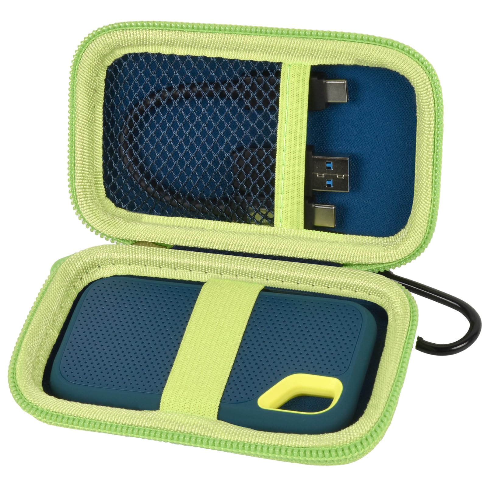 Portable SSD Case for SanDisk Extreme And Extreme PRO, Hard Shell Travel Storage  with SD Card Holder