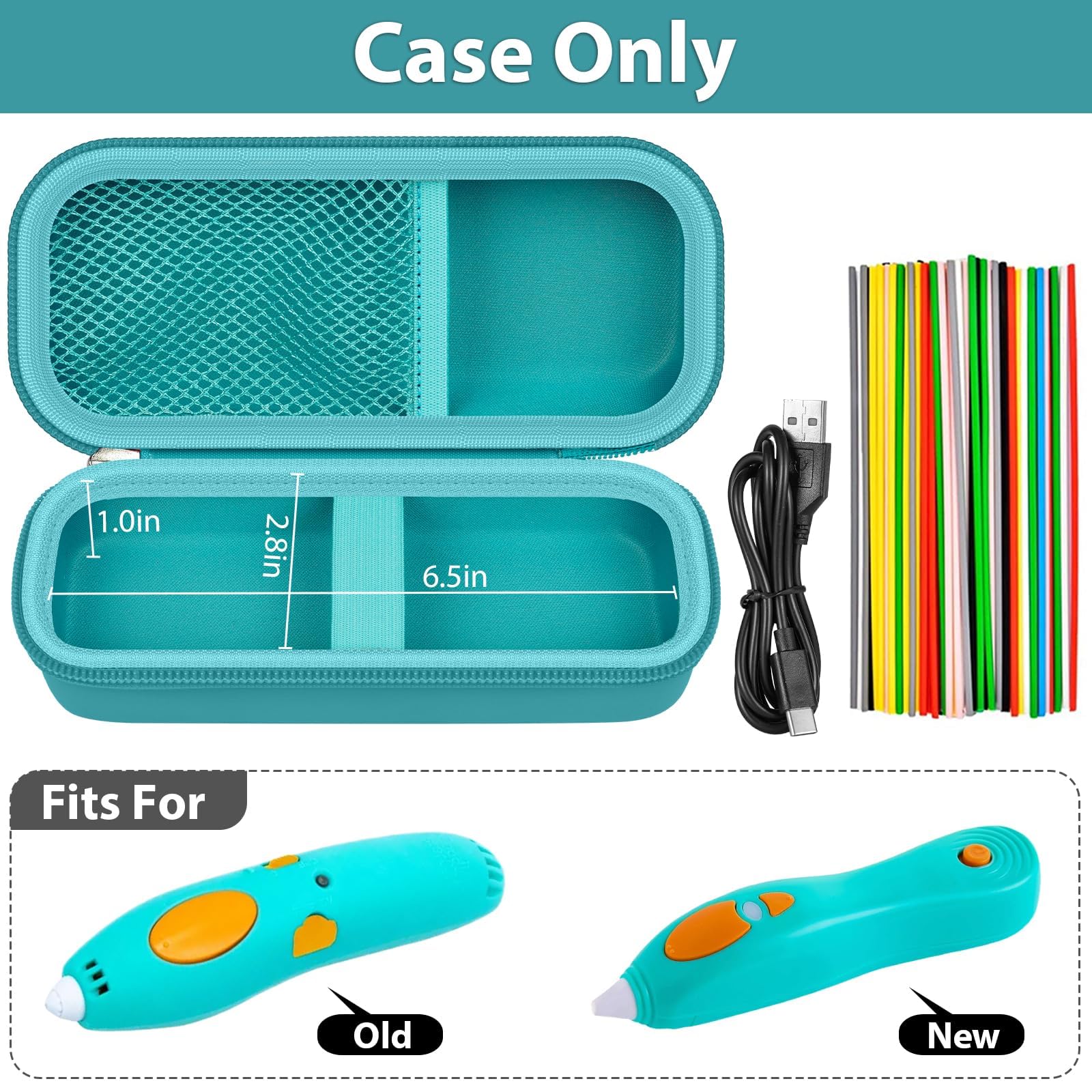 Travel Case for 3Doodler Start+ 3D Printing Pen – Portable Organizer for Pen, Filaments and Charger