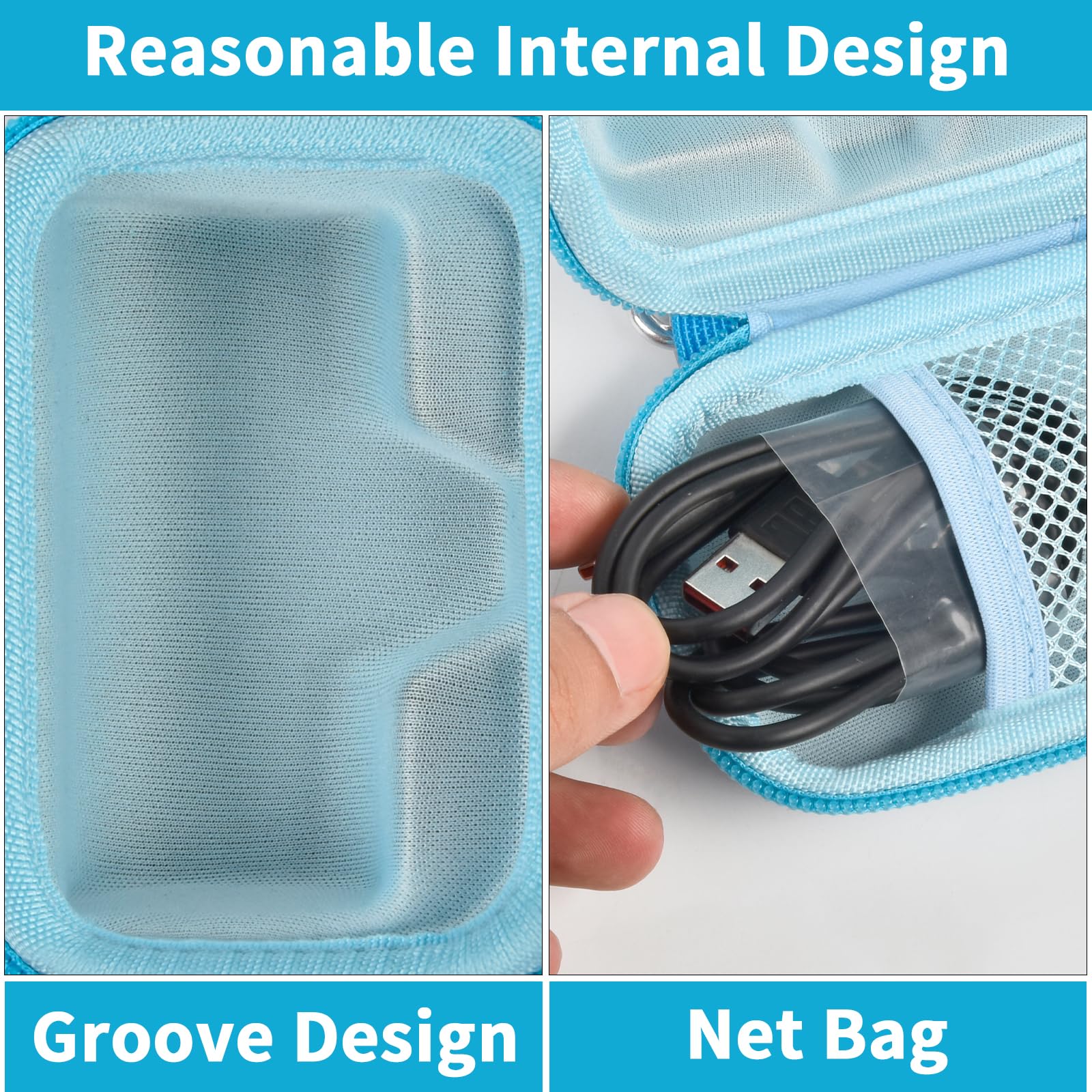 Portable Charger Case for Mini Power Bank, Hard Shell Travel Storage Bag with Cable Pocket