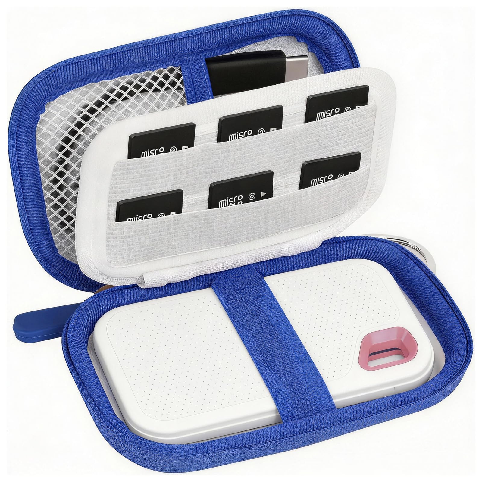 Portable SSD Case for SanDisk Extreme And Extreme PRO, Hard Shell Travel Storage  with SD Card Holder