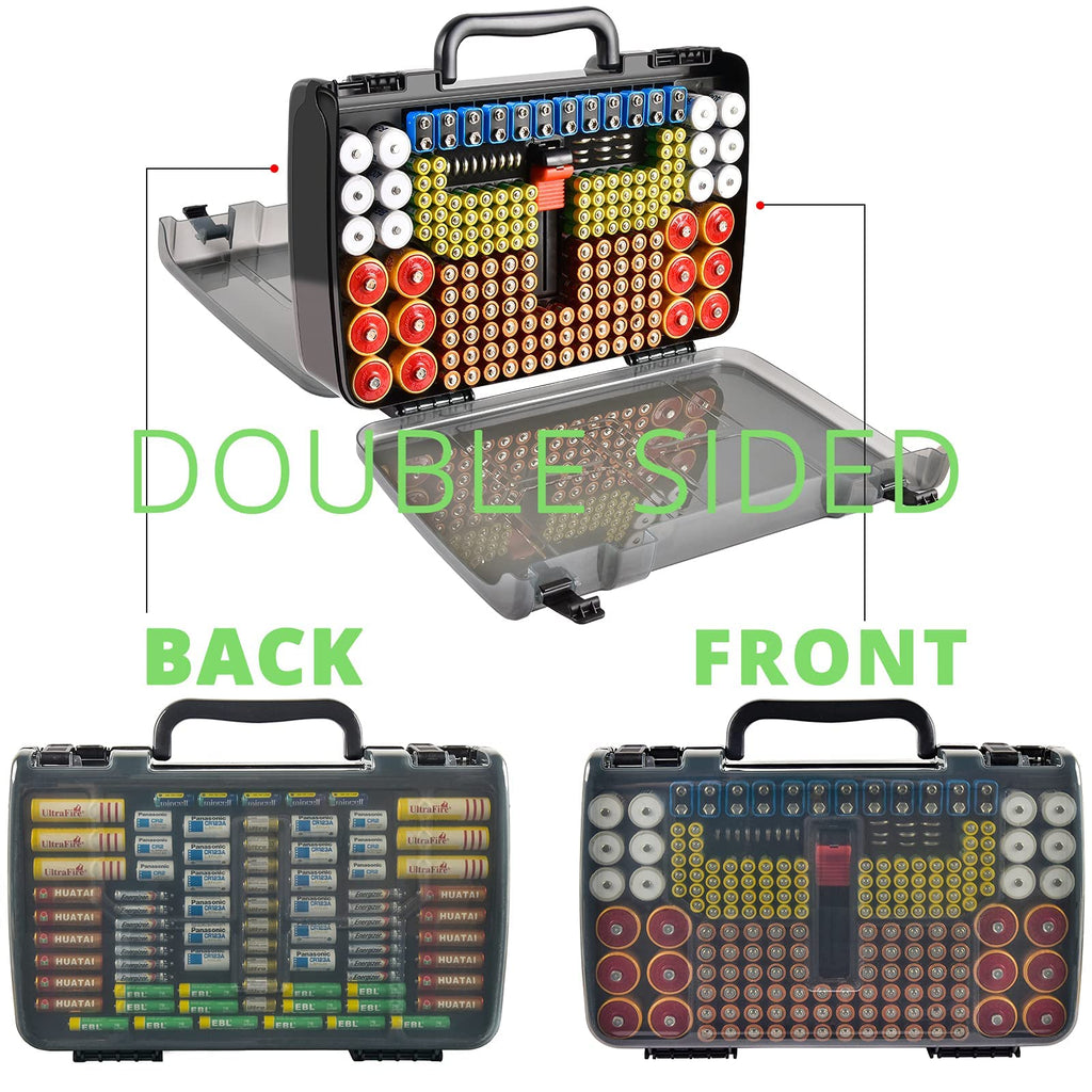 269 Slot Battery Organizer Case with Tester – Heavy Duty Storage Box for AA, AAA, 9V and More