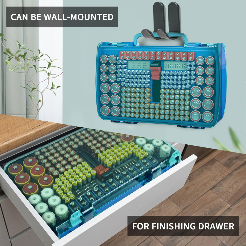 269 Slot Battery Organizer Case with Tester – Heavy Duty Storage Box for AA, AAA, 9V and More