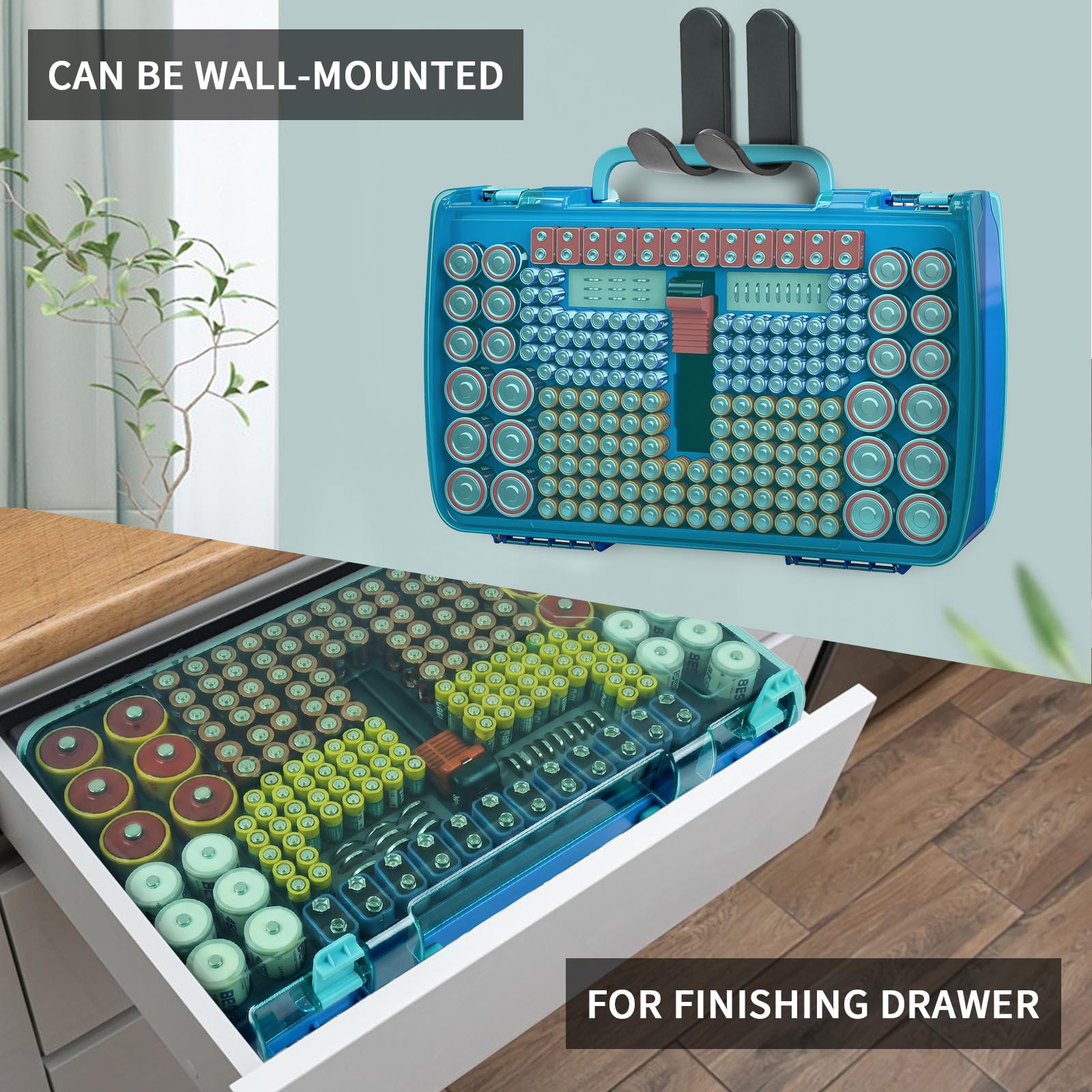 269 Slot Battery Organizer Case with Tester – Heavy Duty Storage Box for AA, AAA, 9V and More