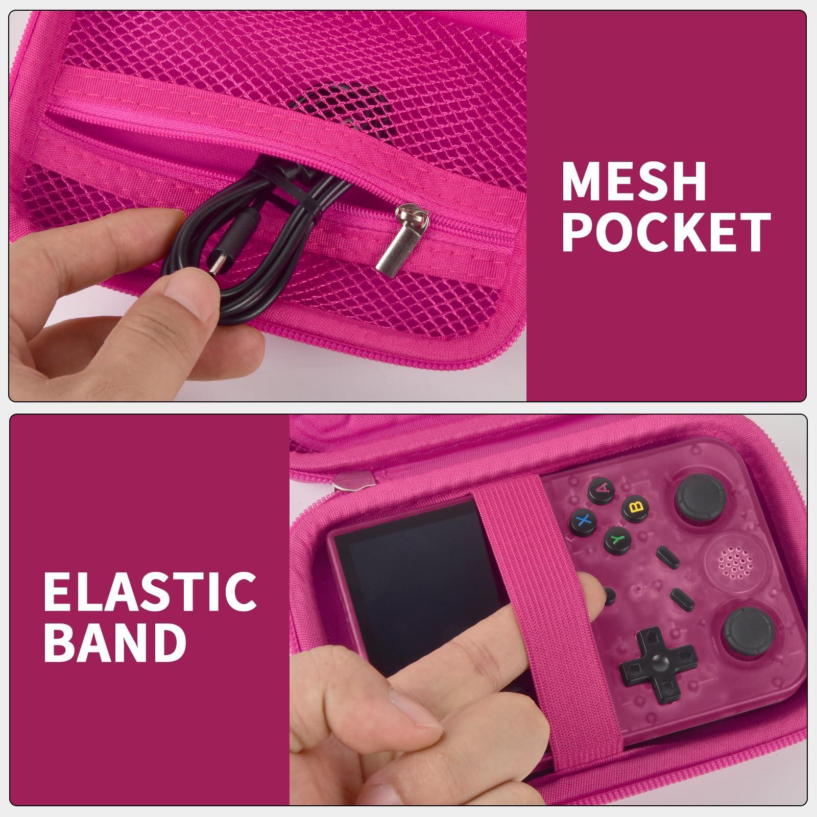 Retro Handheld Console Carrying Case for R36S / RG353V / RG353VS – Shockproof Travel Storage Bag