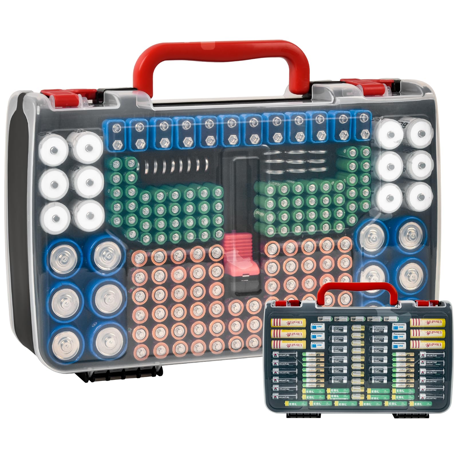 269 Slot Battery Organizer Case with Tester – Heavy Duty Storage Box for AA, AAA, 9V and More