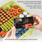 269 Slot Battery Organizer Case with Tester – Heavy Duty Storage Box for AA, AAA, 9V and More