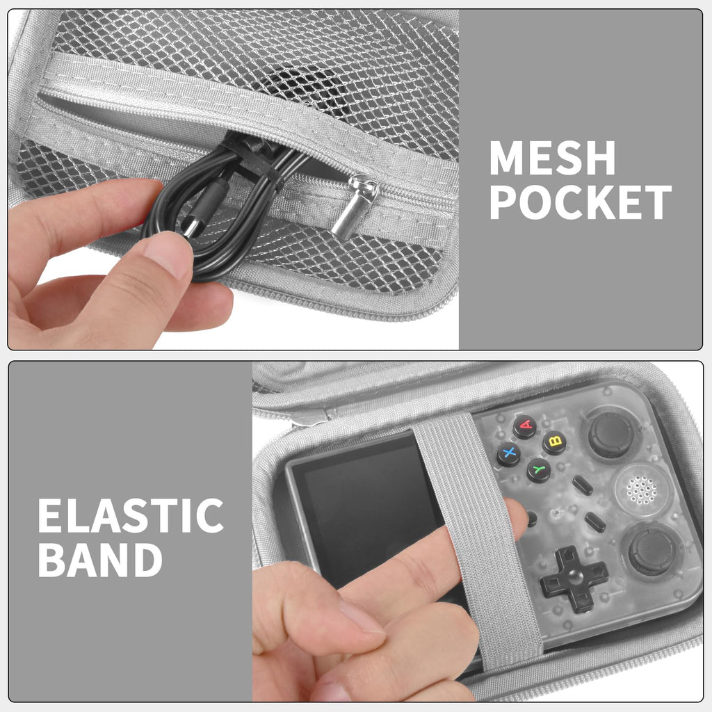Retro Handheld Console Carrying Case for R36S / RG353V / RG353VS – Shockproof Travel Storage Bag