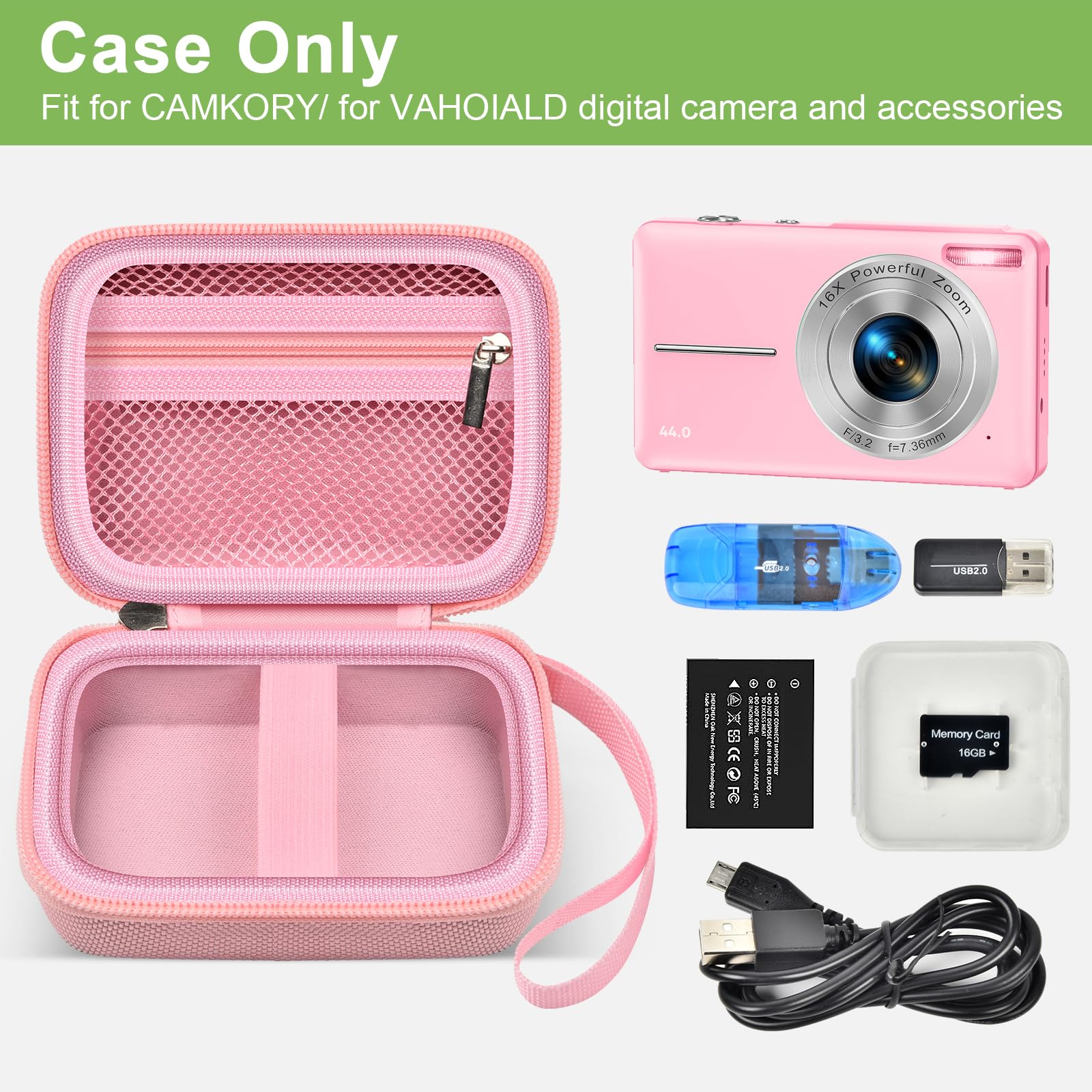 Digital Camera Case For VAHOIALD, Kodak and More | Protective Bag with SD Card Holder
